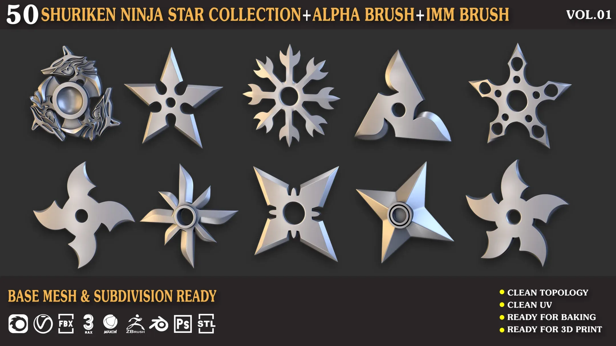 50 Shuriken_Ninja_Star_Collection_Vol_01