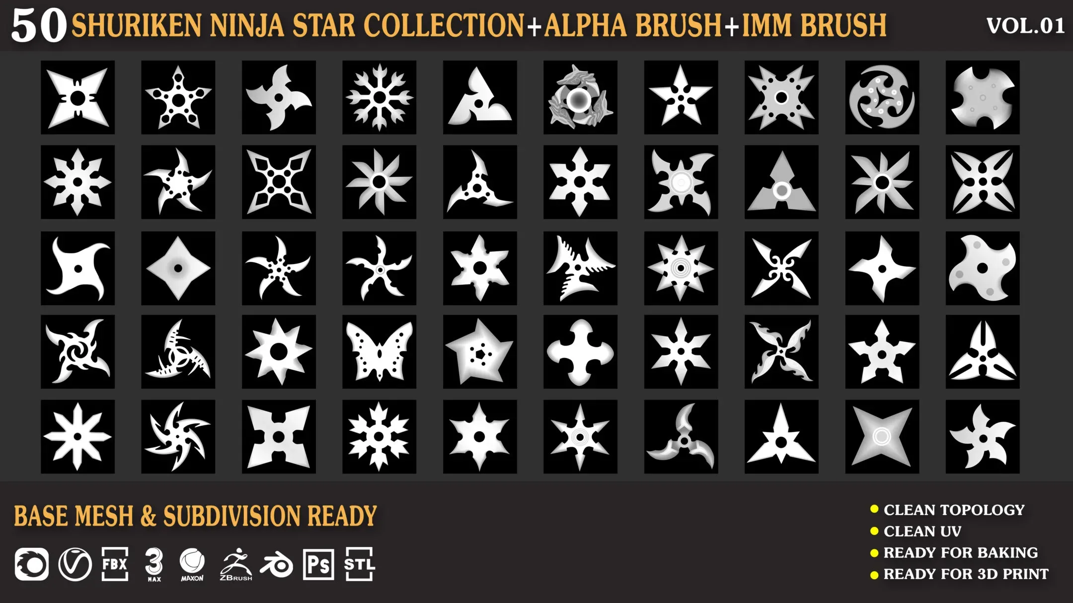 50 Shuriken_Ninja_Star_Collection_Vol_01