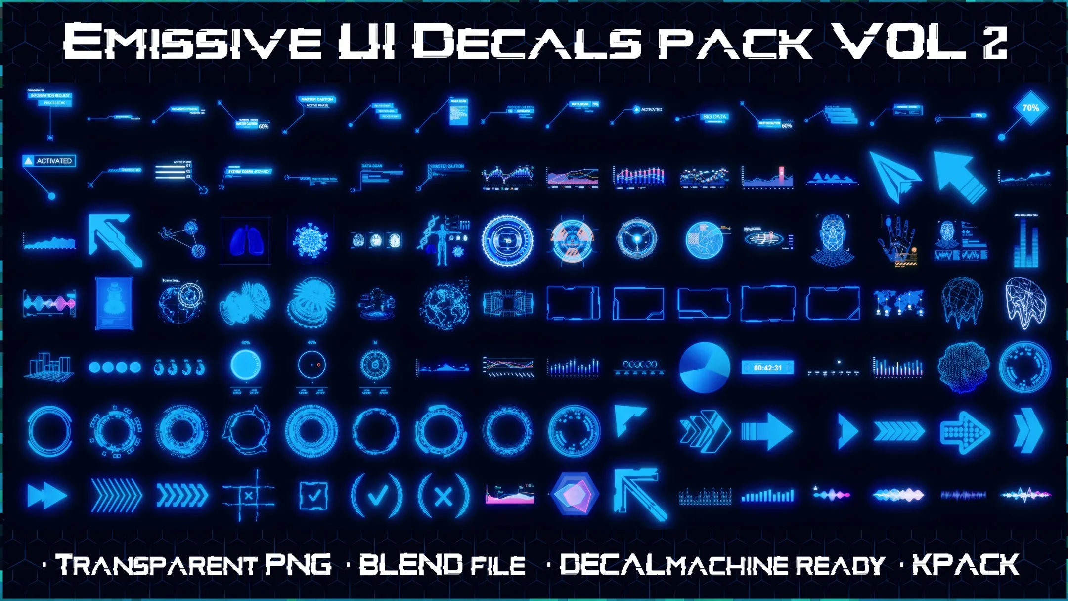 Emissive Ui Decals Pack Vol 2 | PNG | Kpack | Decal Machine
