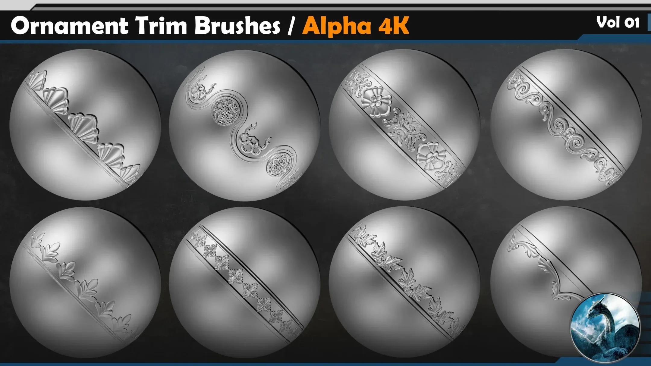 70 Ornament Trim Brushes Vol 01