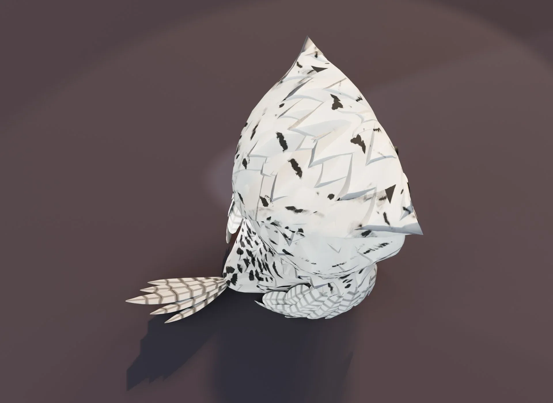 Cartoon Snowy Owl Rigged 3D Model