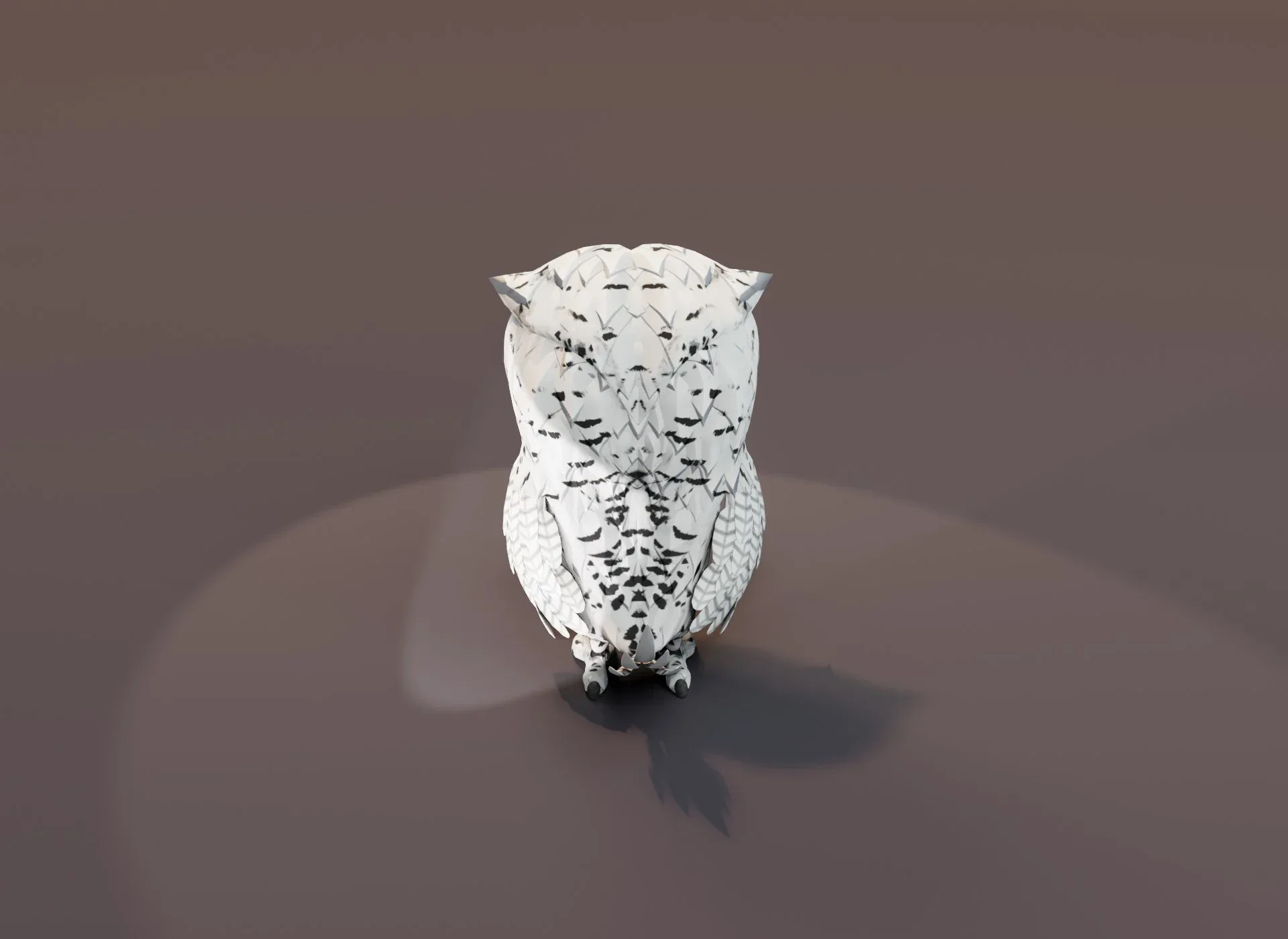 Cartoon Snowy Owl Rigged 3D Model