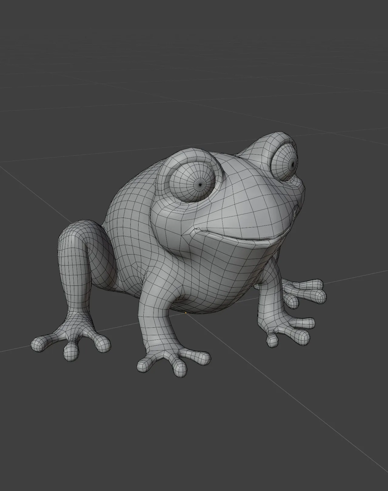 Cartoon Red-legged Frog Rigged 3D Model