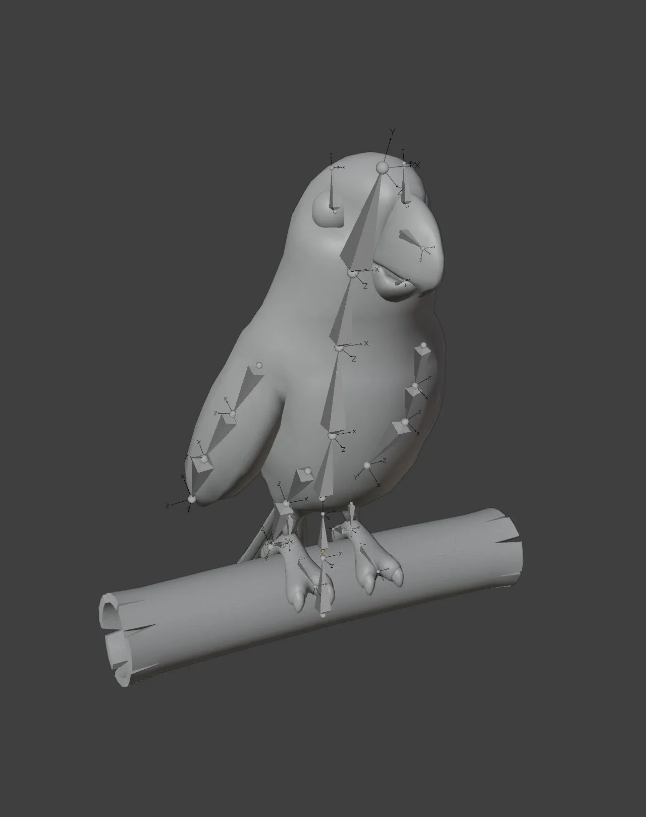 Cartoon Ara Parrot Red-Yellow-Blue Rigged 3D Model