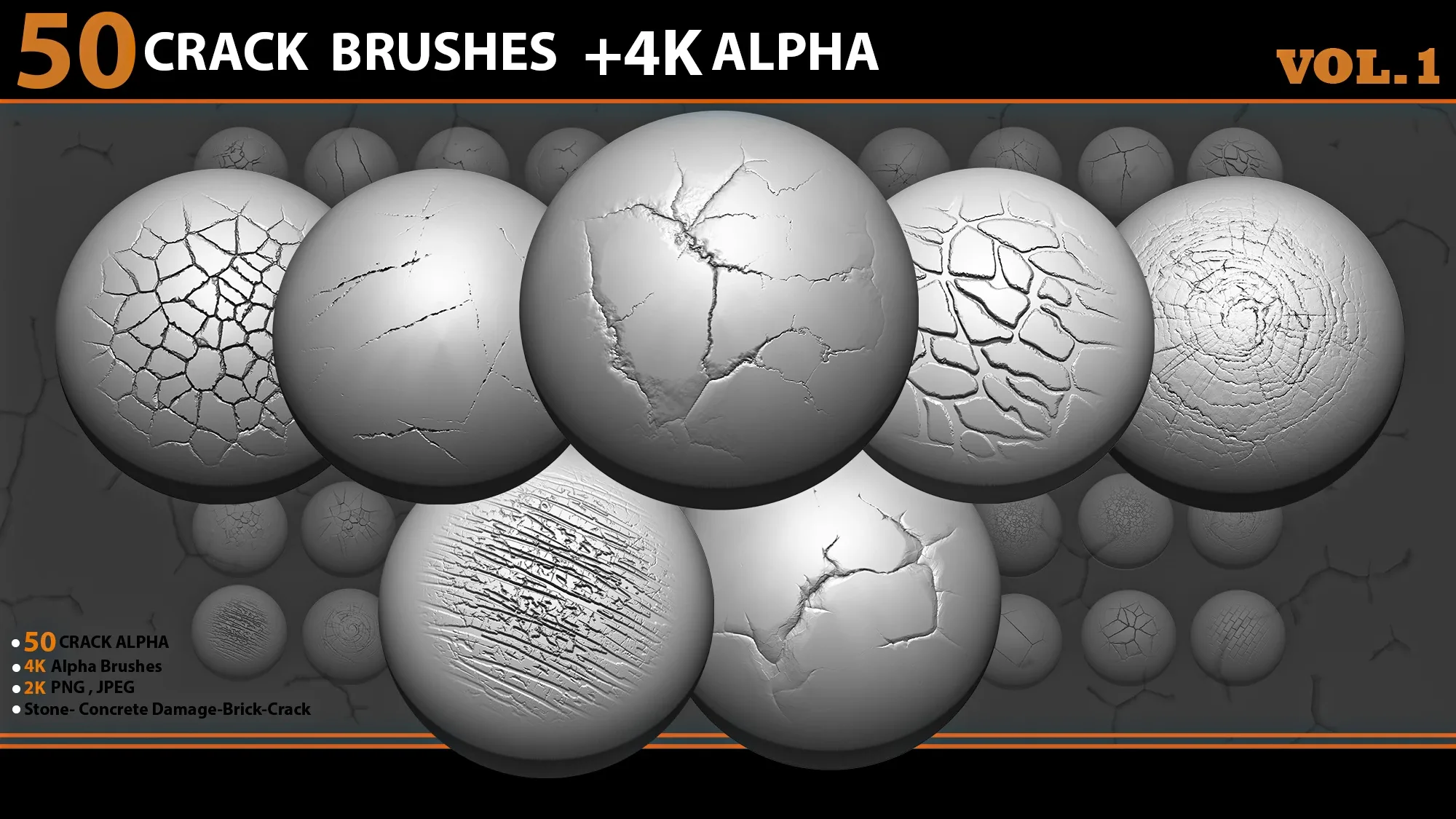 50 crack brushes+4k alpha