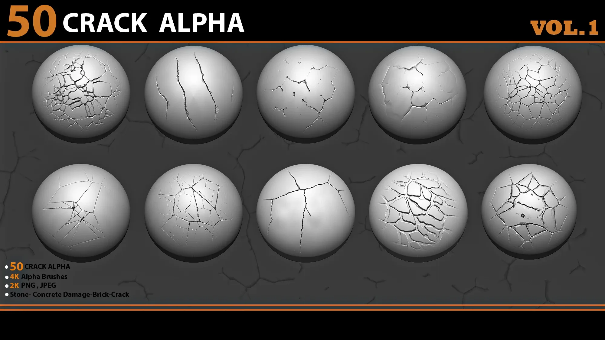 50 crack brushes+4k alpha