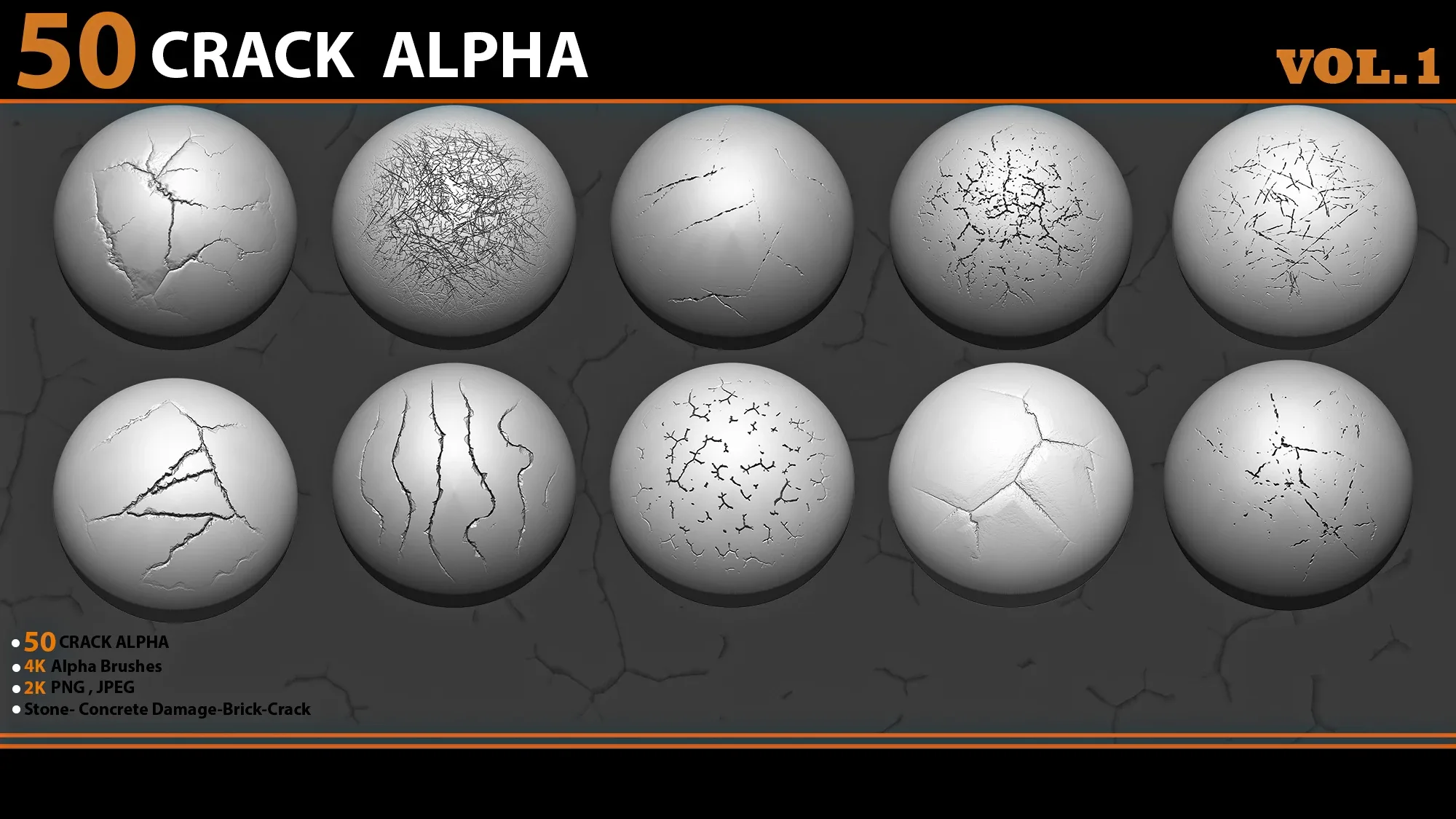 50 crack brushes+4k alpha