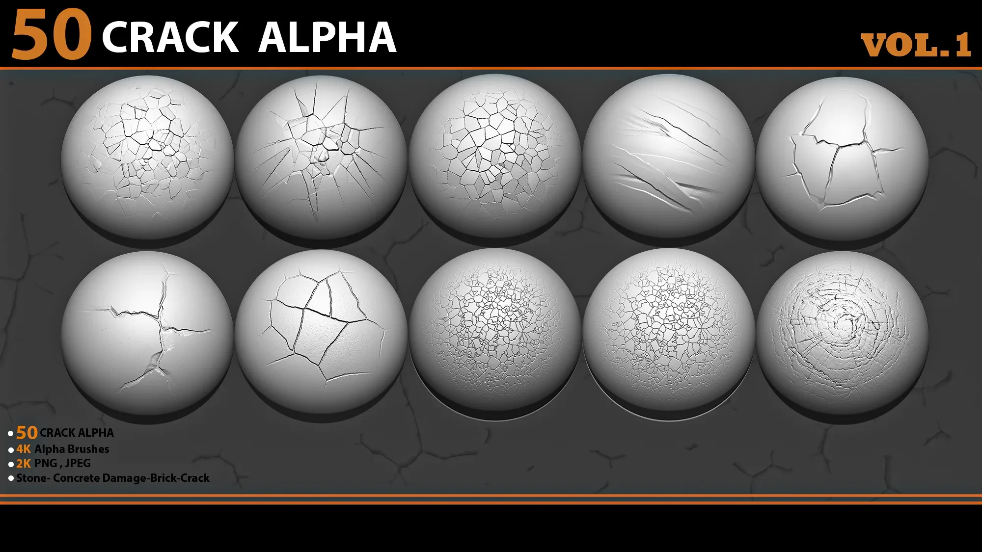 50 crack brushes+4k alpha