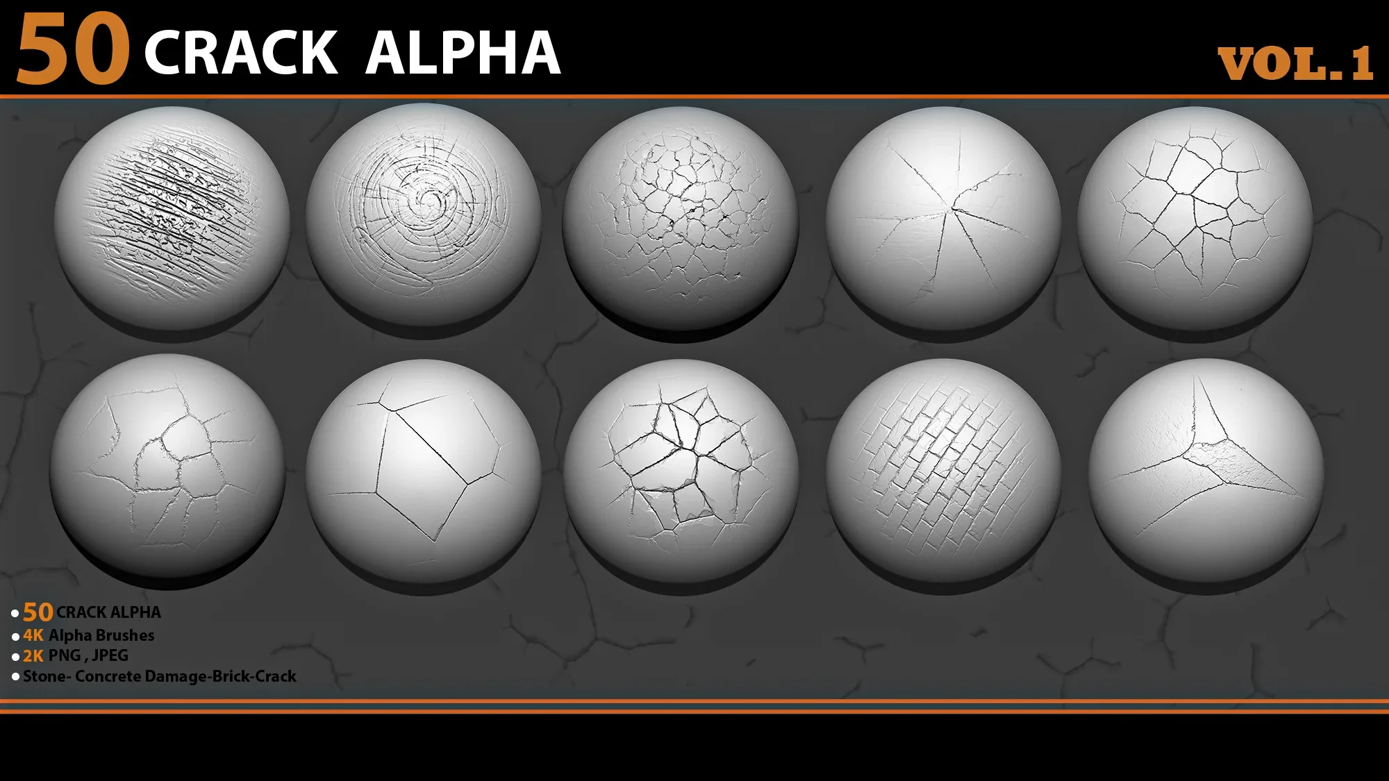 50 crack brushes+4k alpha