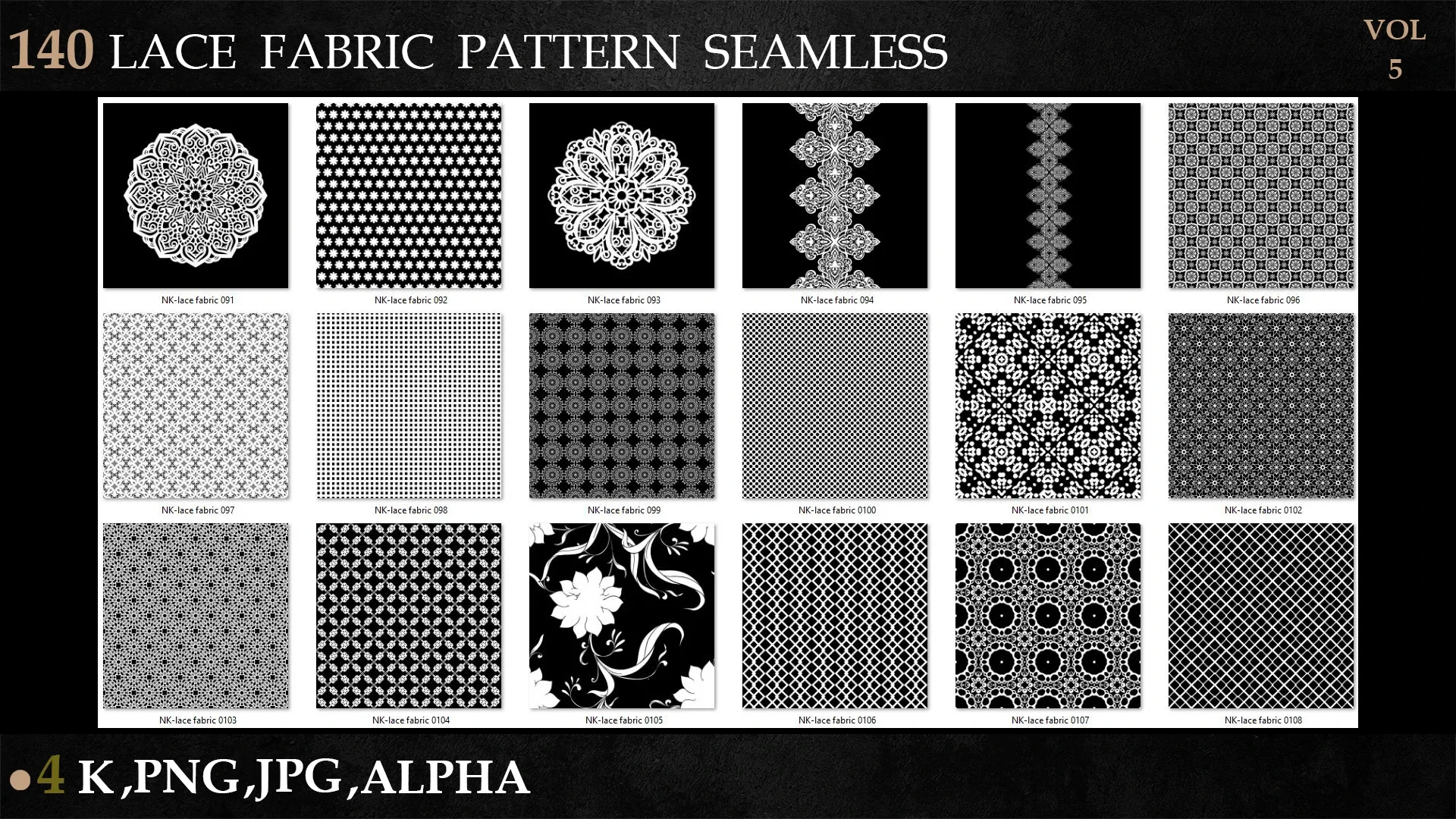 140 LACE FABRIC PATTERN SEAMLESS-vol 5