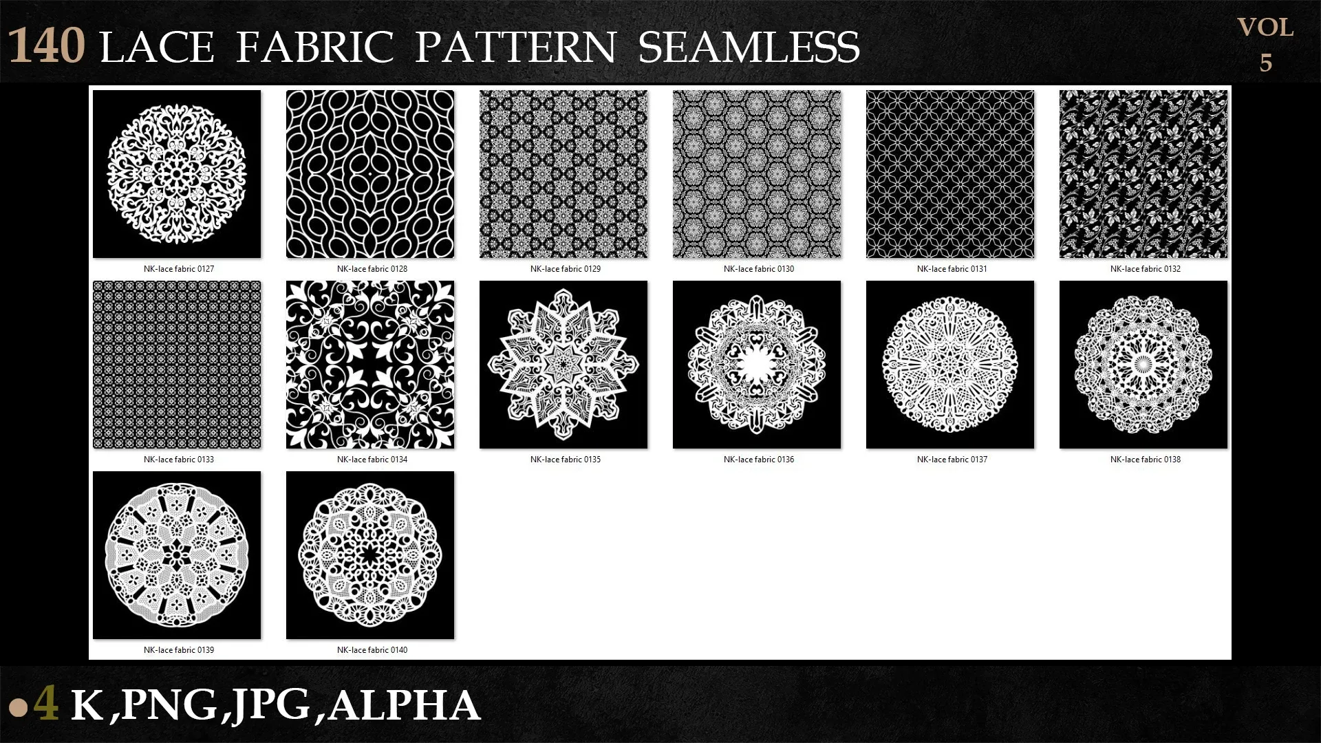 140 LACE FABRIC PATTERN SEAMLESS-vol 5