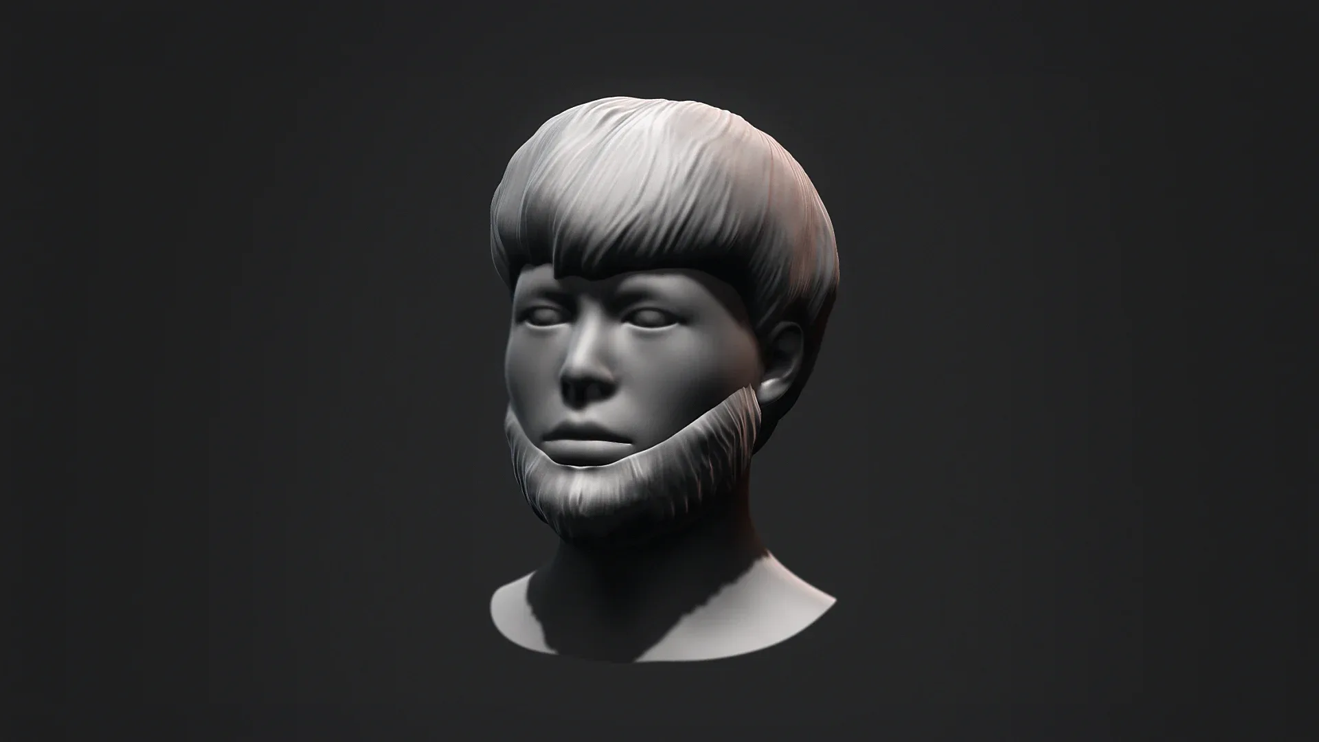 Hair - Low Poly Male Hairstyle Kitbash