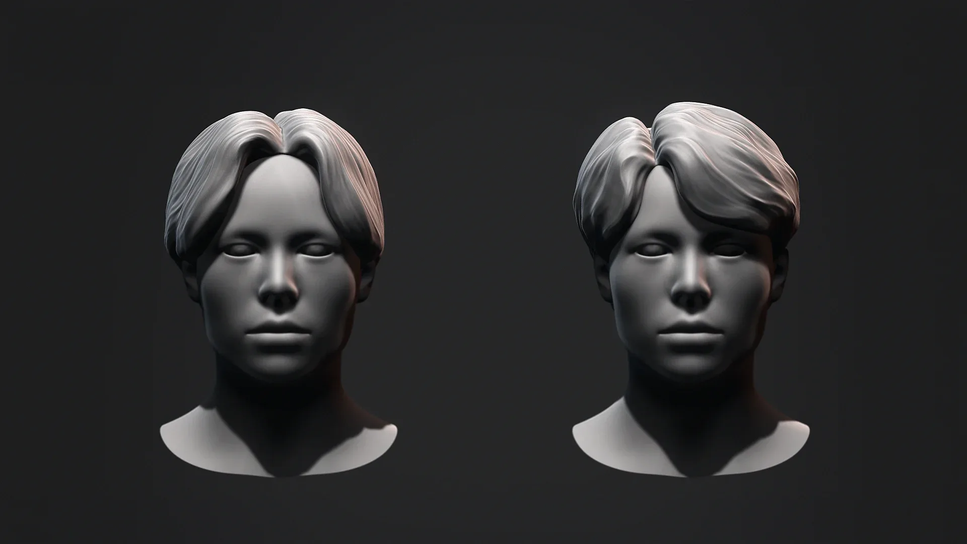 Hair - Low Poly Male Hairstyle Kitbash