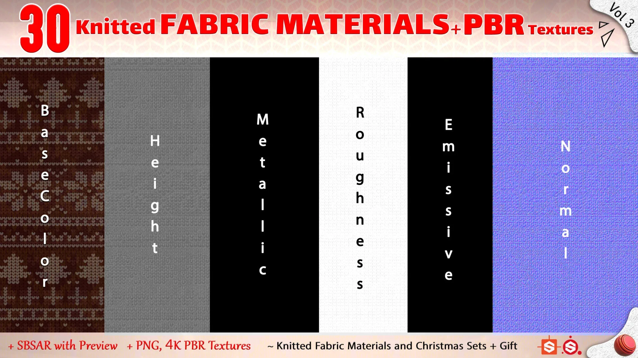 30 Knitted Fabric Materials + PBR Textures (Practical & Unique) - Vol 3