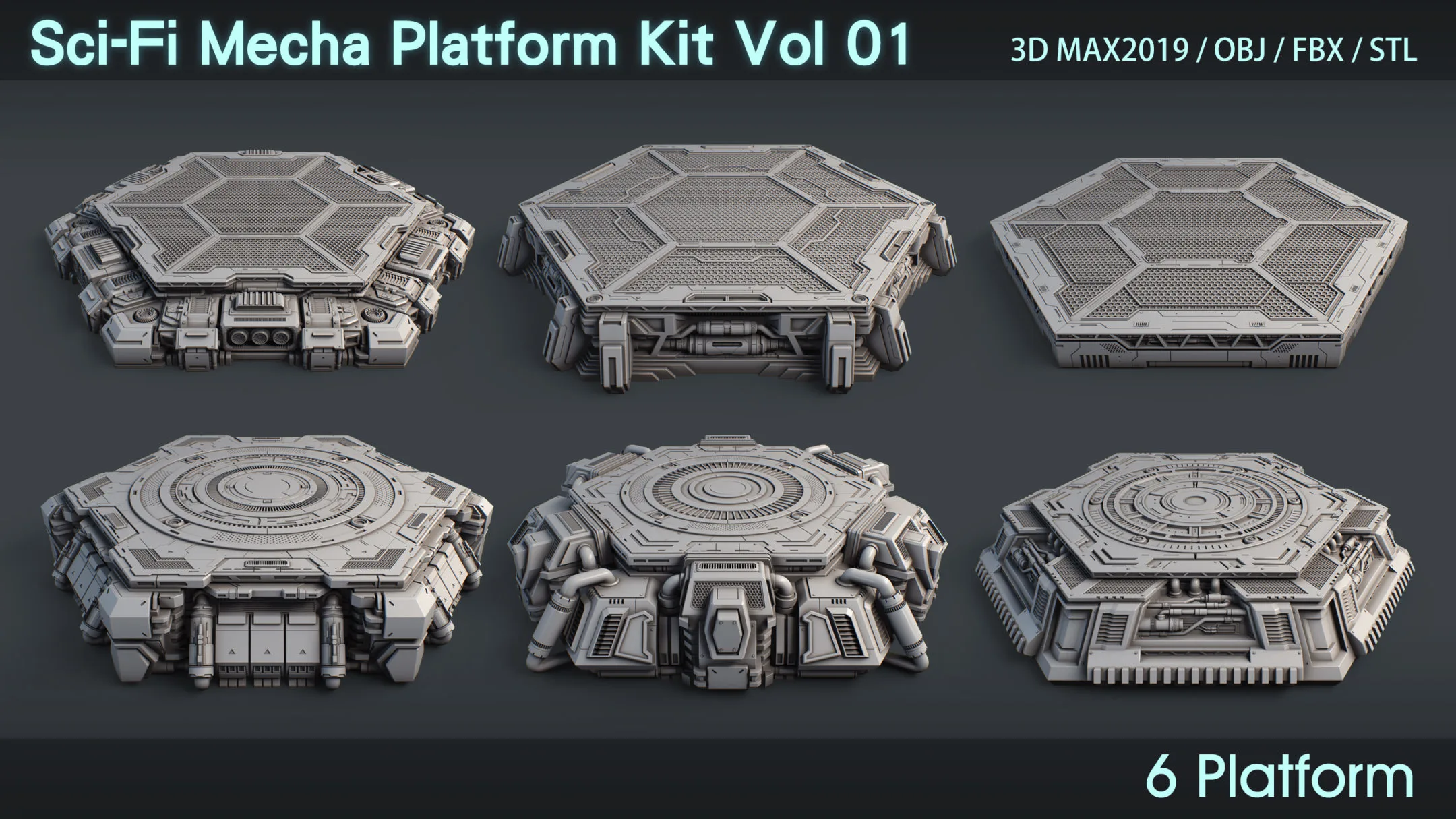 Sci-Fi Mecha Platform Kit Vol 01