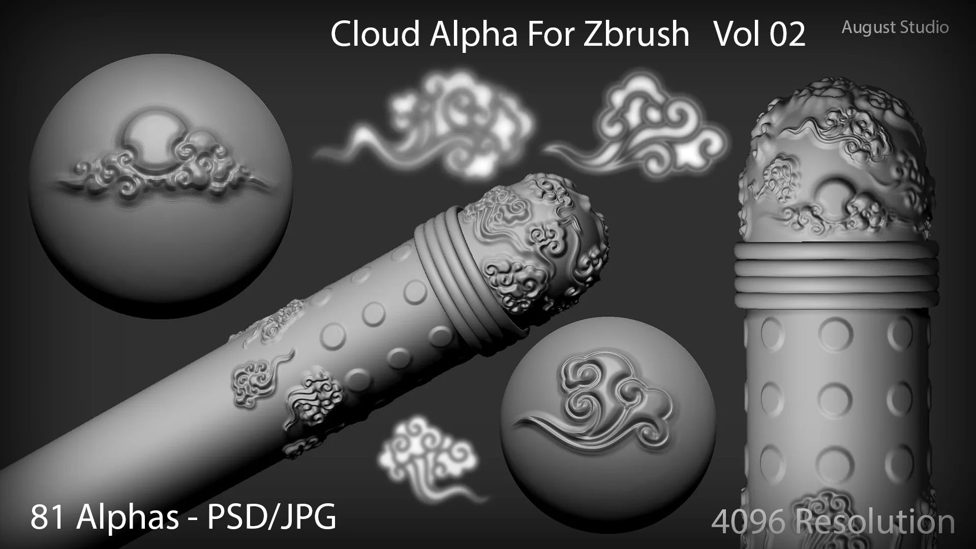 Cloud Alphas For Zbrush - Vol 02