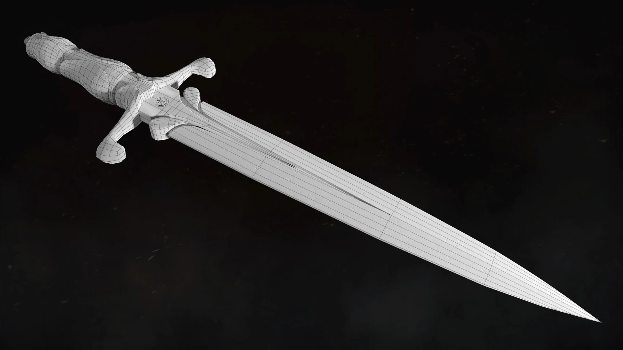 Medieval dagger with damasc blade