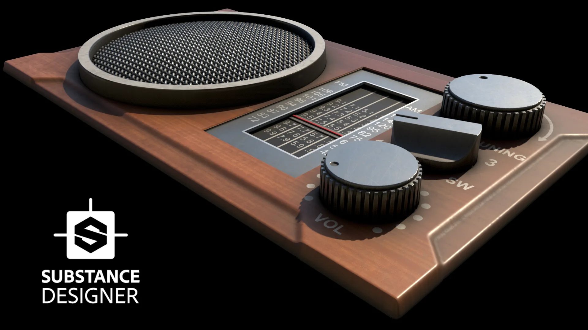 Procedural Classical Radio Material Tutorial ( Substance Designer )