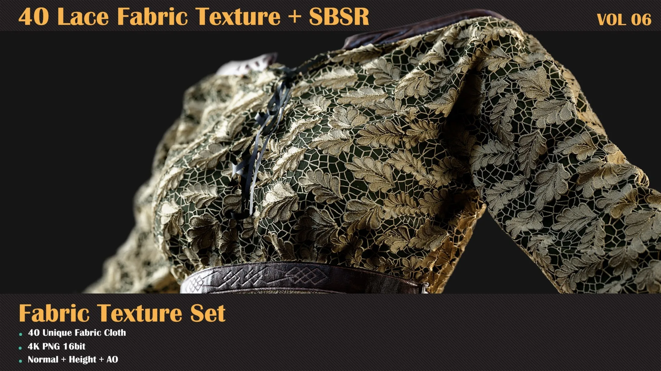 40 Lace Fabric Texture + SBSR - VOL 06