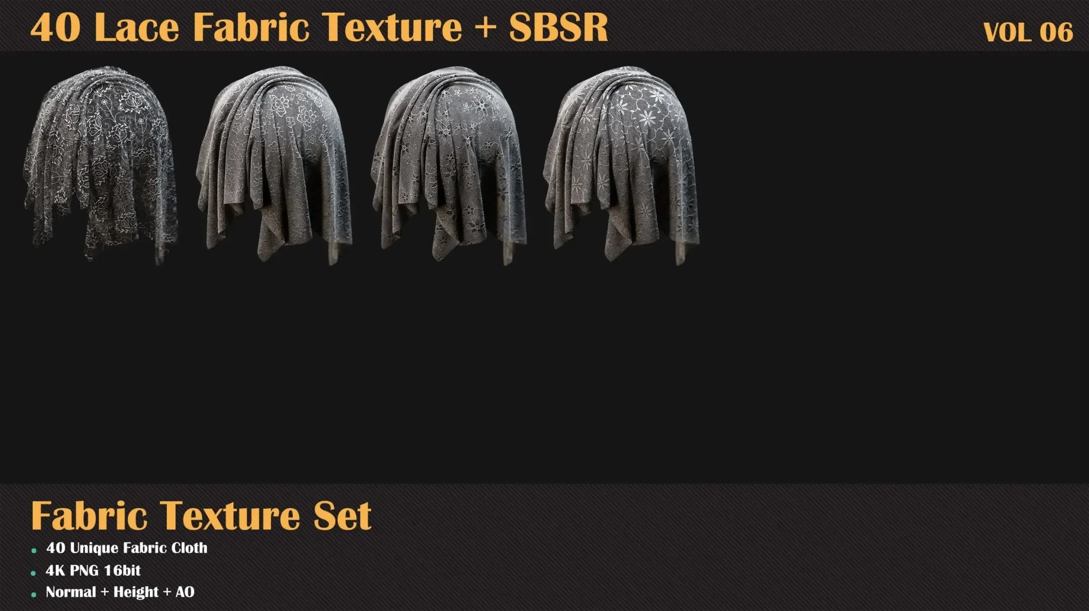 40 Lace Fabric Texture + SBSR - VOL 06