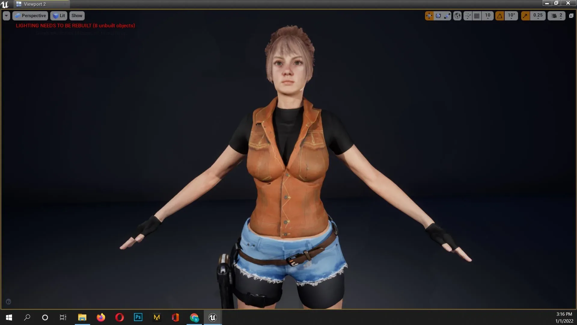 Realistic women modular character female f1