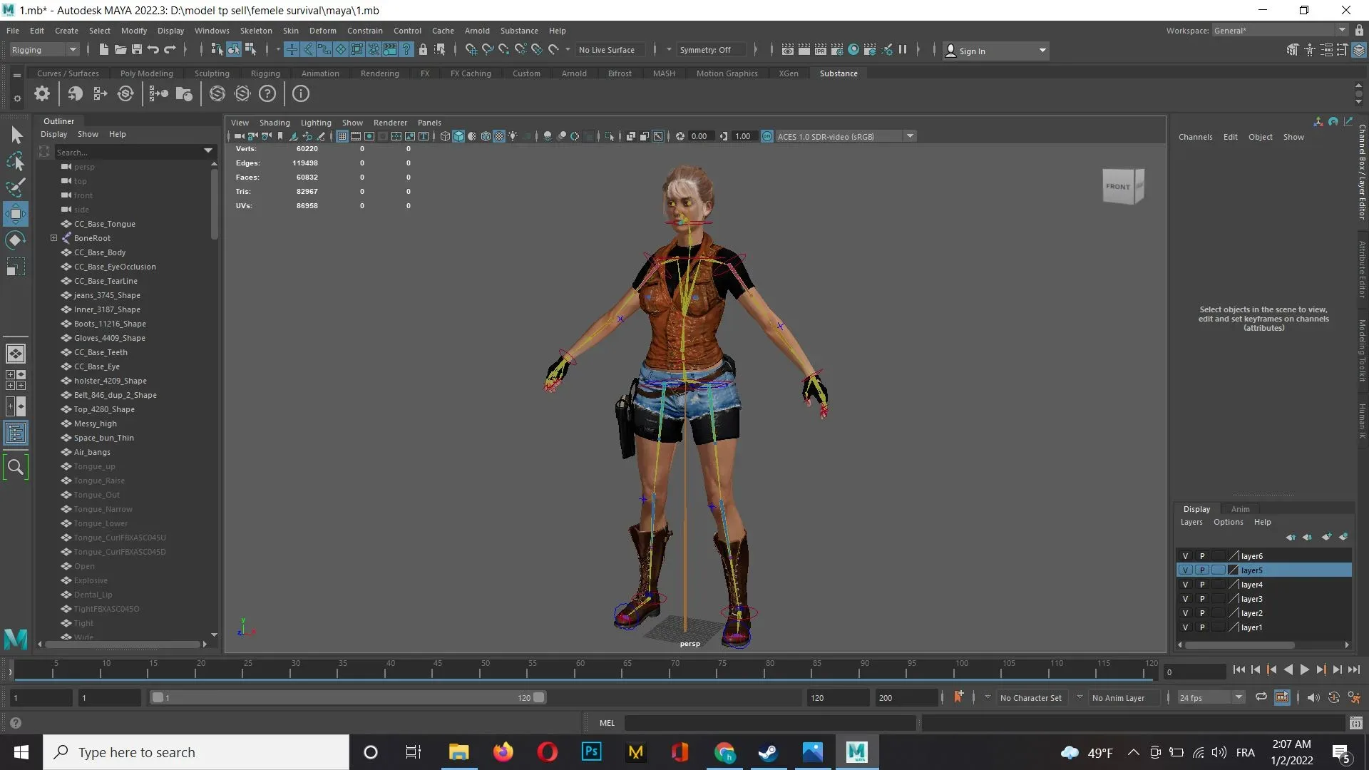 Realistic women modular character female f1