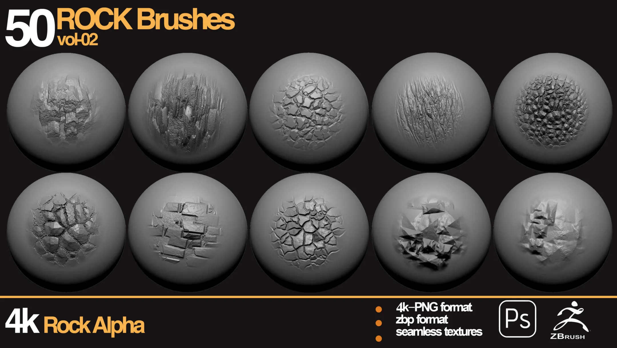 50 ROCK ALPHA BRUSHES vol 02