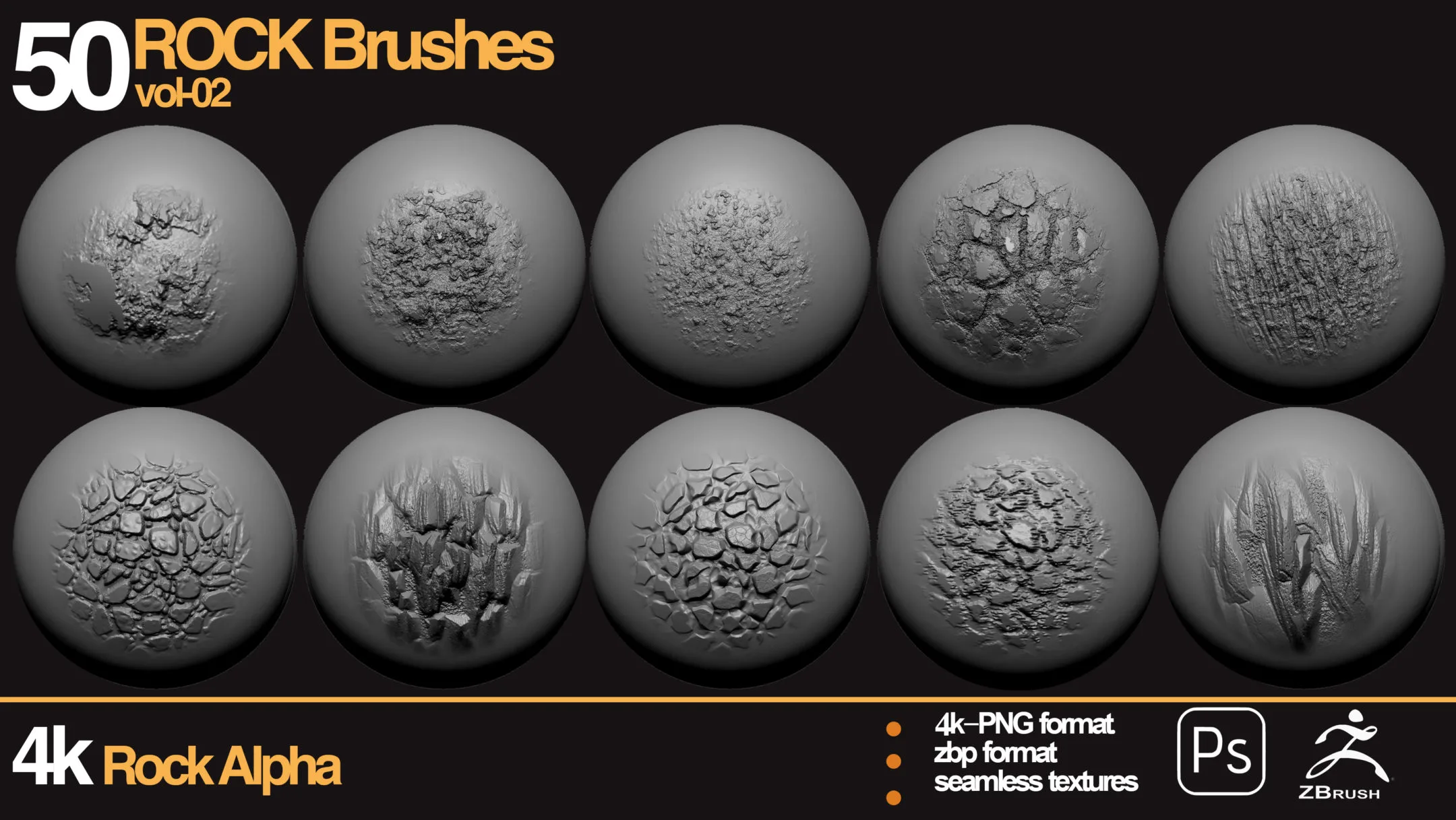 50 ROCK ALPHA BRUSHES vol 02