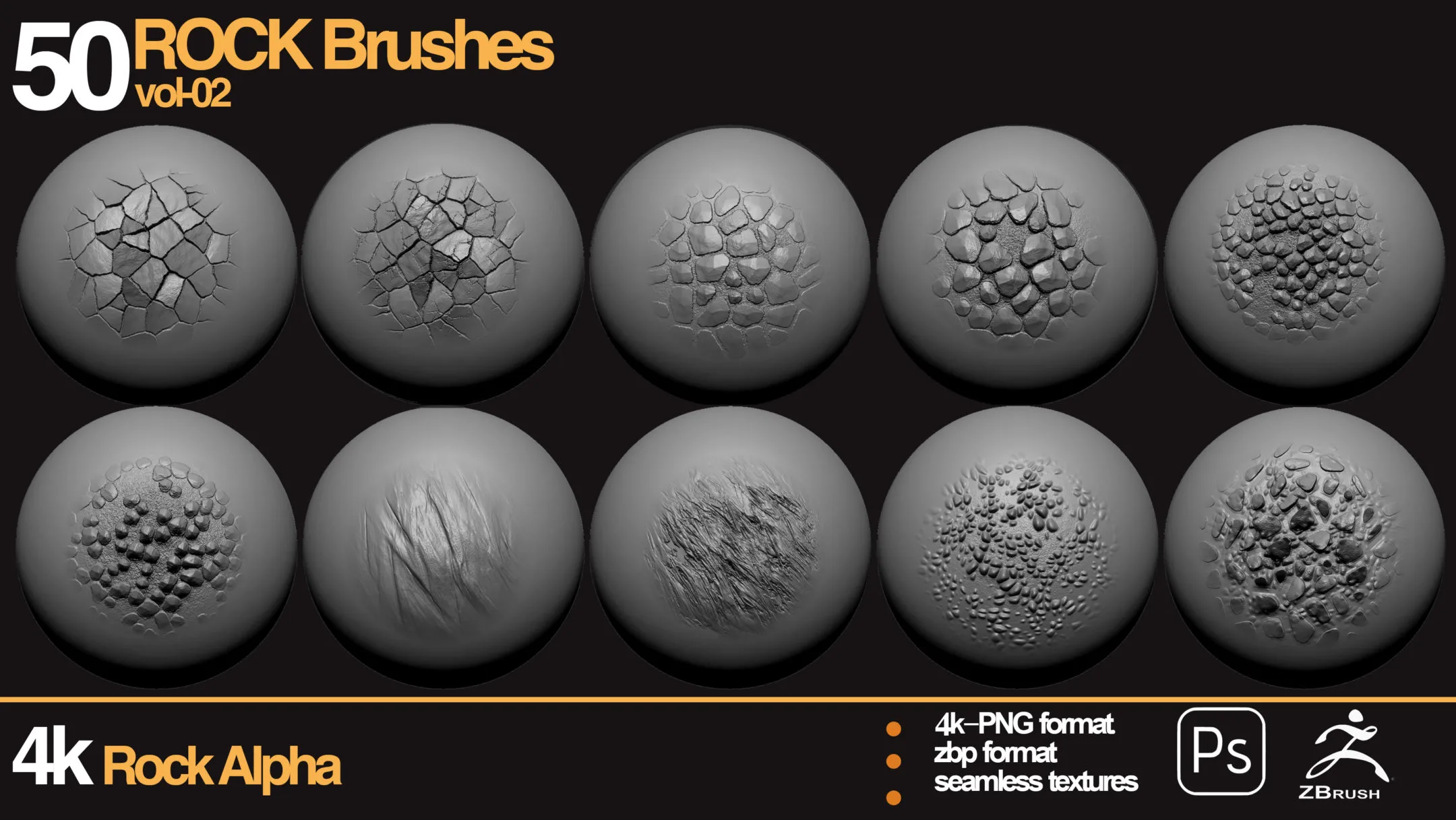 50 ROCK ALPHA BRUSHES vol 02