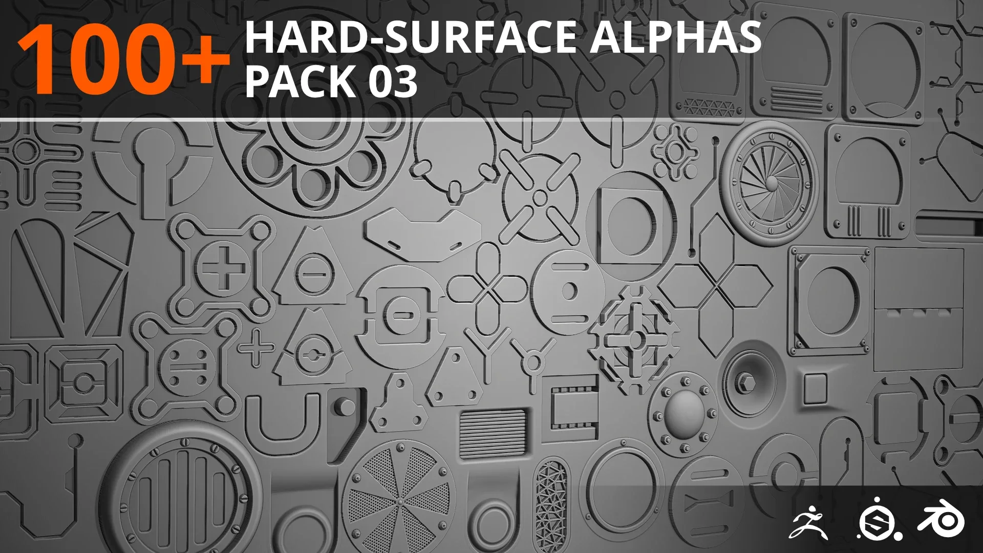 100+ Hard-Surface Alphas - Pack 03