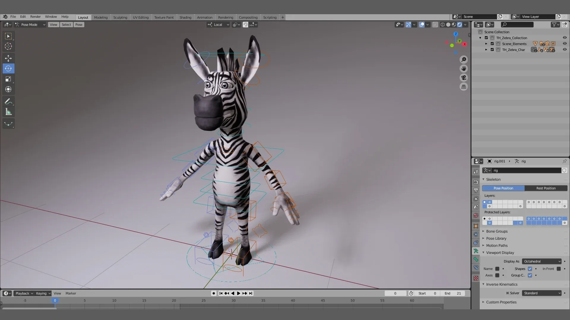 Toon Humanoid Zebra