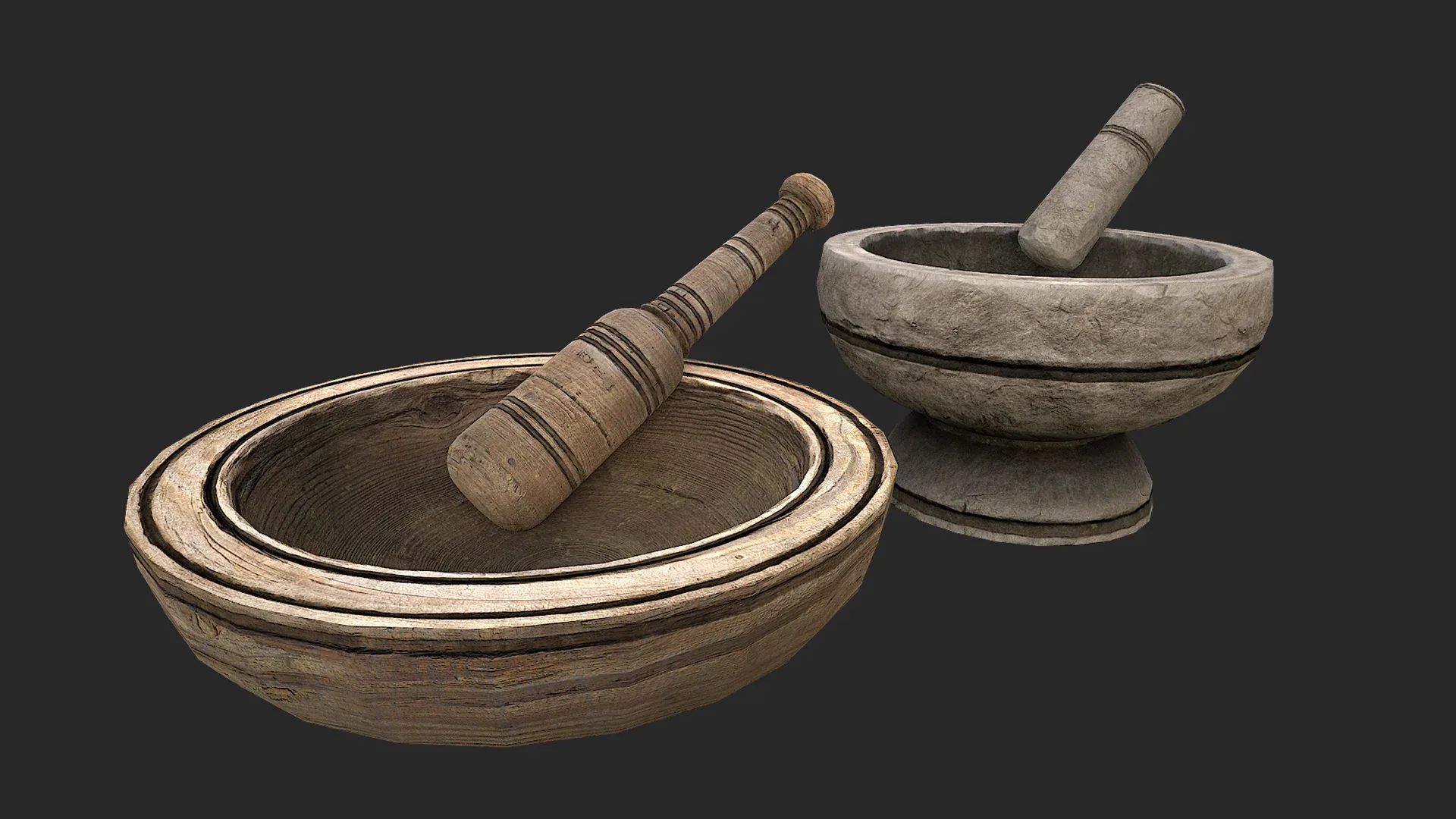 Mortar and pestle Medieval set