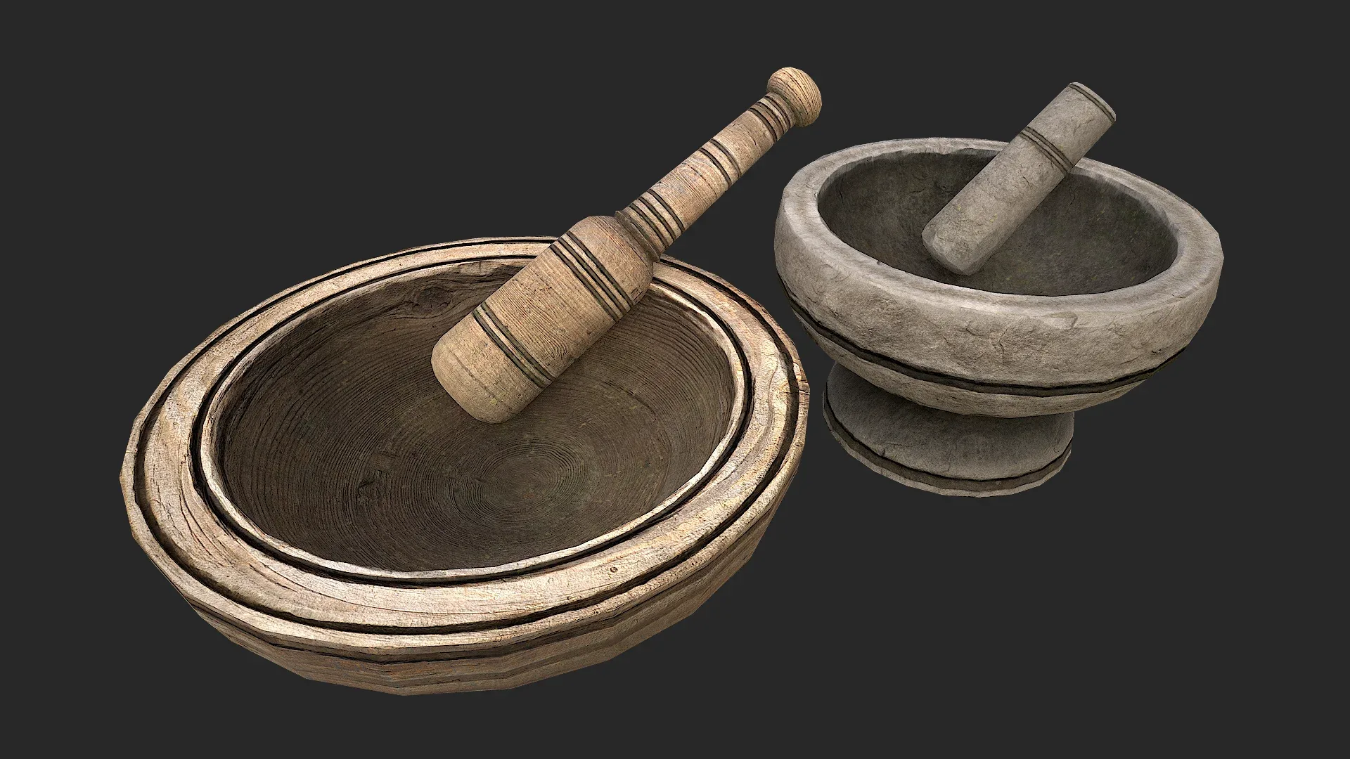 Mortar and pestle Medieval set