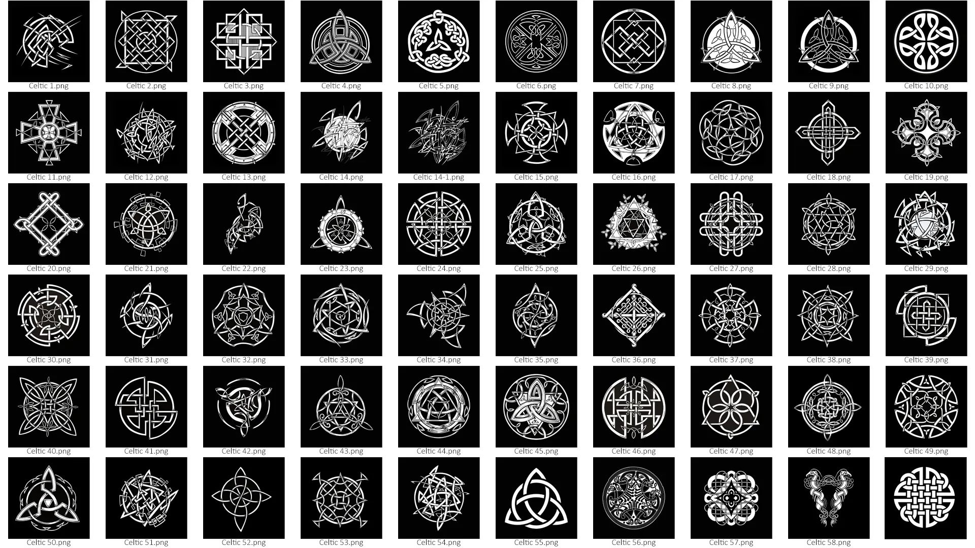 115 Celtic Symbols & Knots 4K Alpha Pack