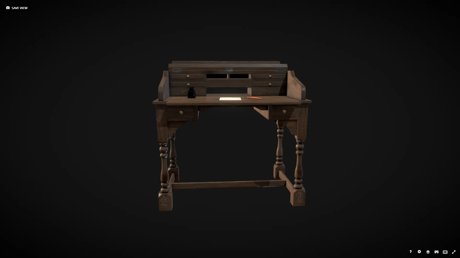 Old Writing Desk - Game Ready