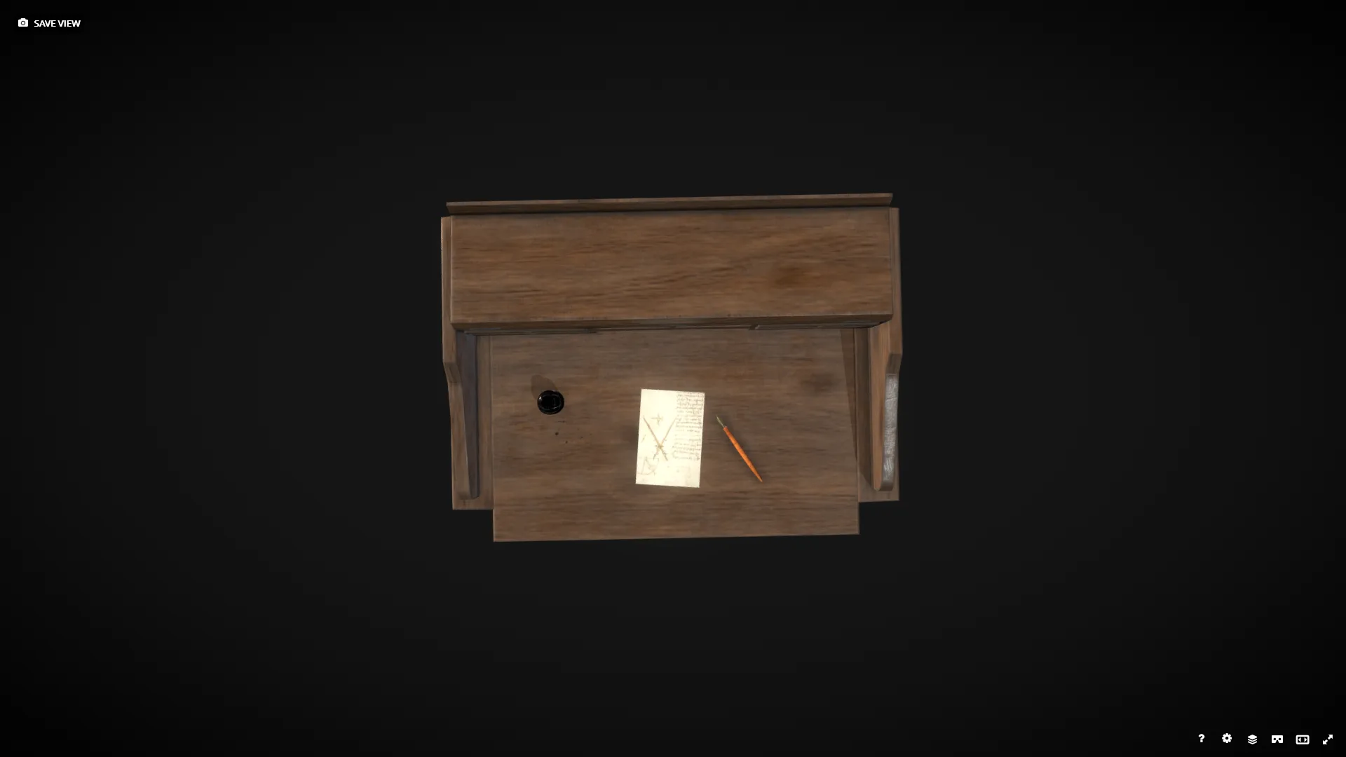 Old Writing Desk - Game Ready