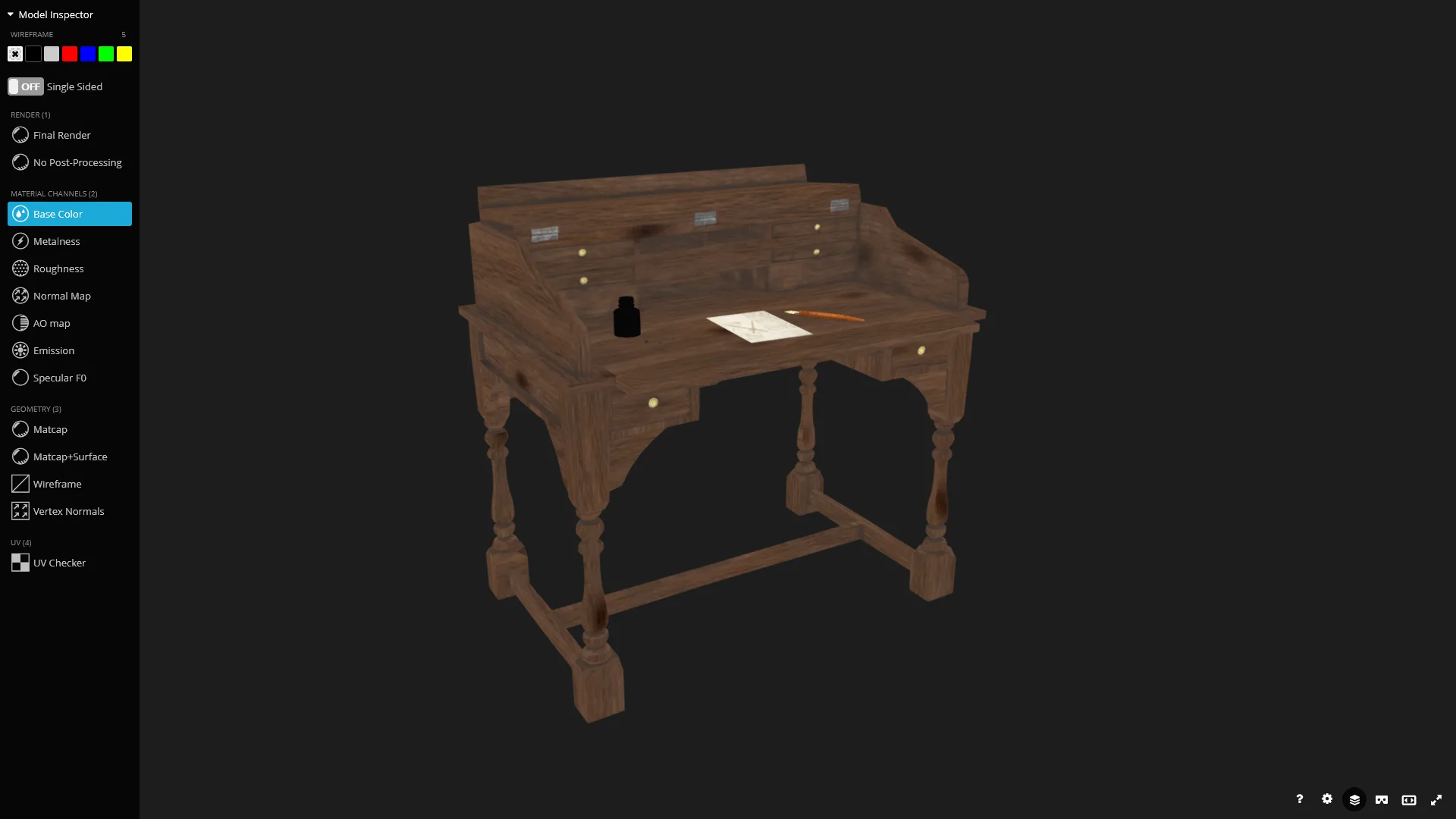 Old Writing Desk - Game Ready