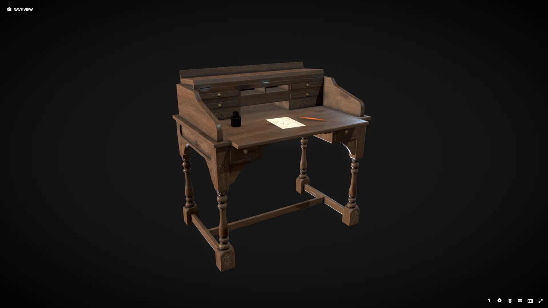 Old Writing Desk - Game Ready