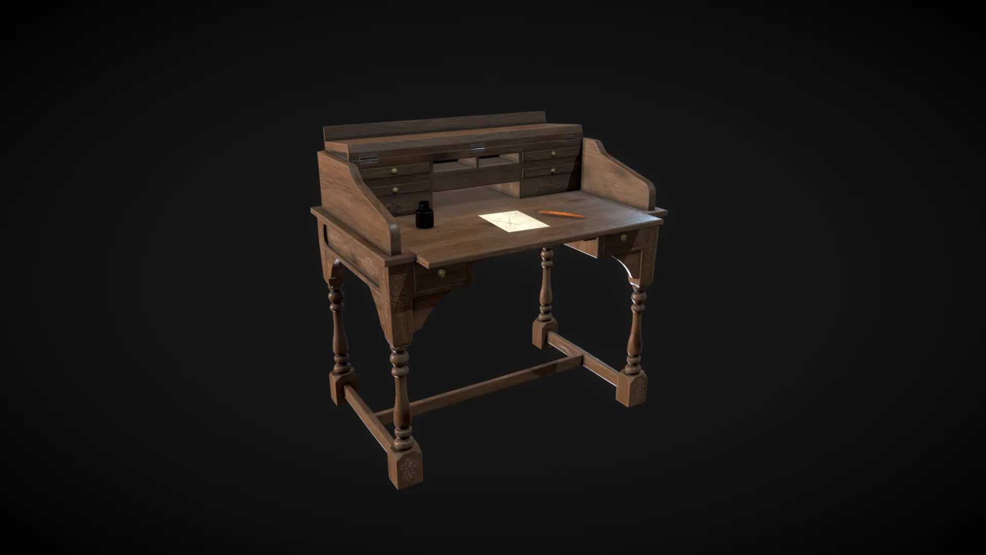 Old Writing Desk - Game Ready