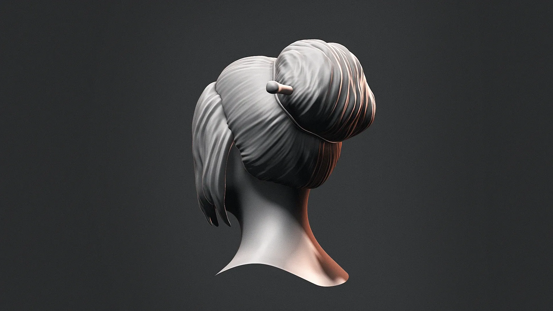 Hair - Low Poly Female Hairstyle Kitbash