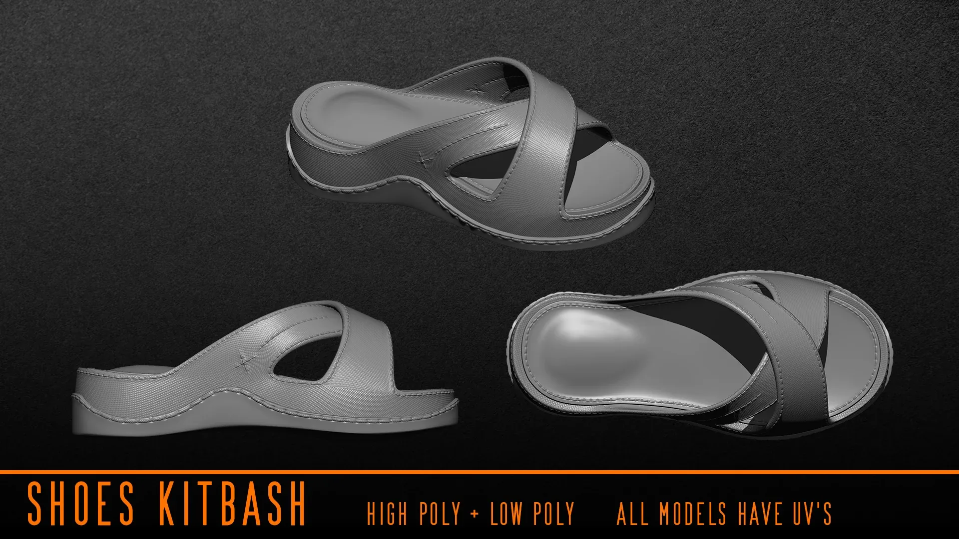 Shoes Kitbash ( OBJ / ZTL / Fbx )