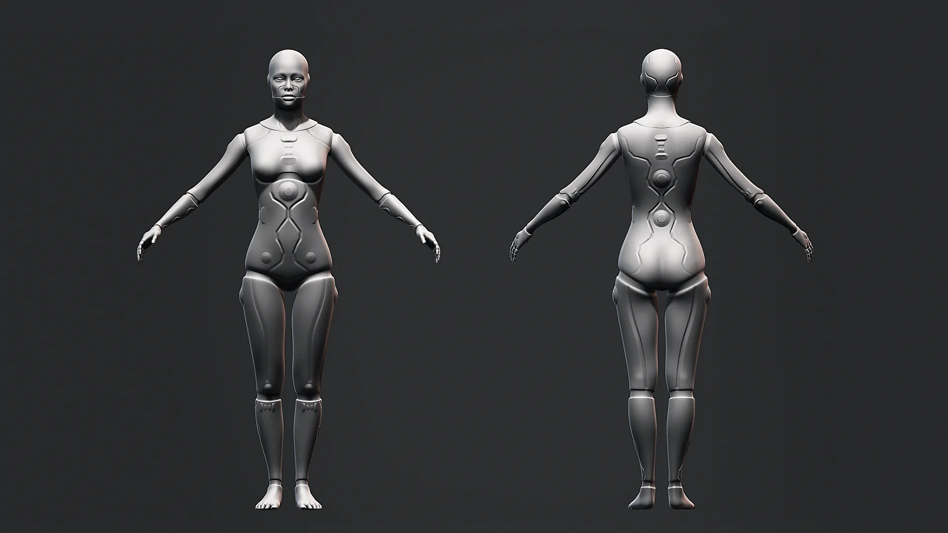 Female Robot Base Mesh