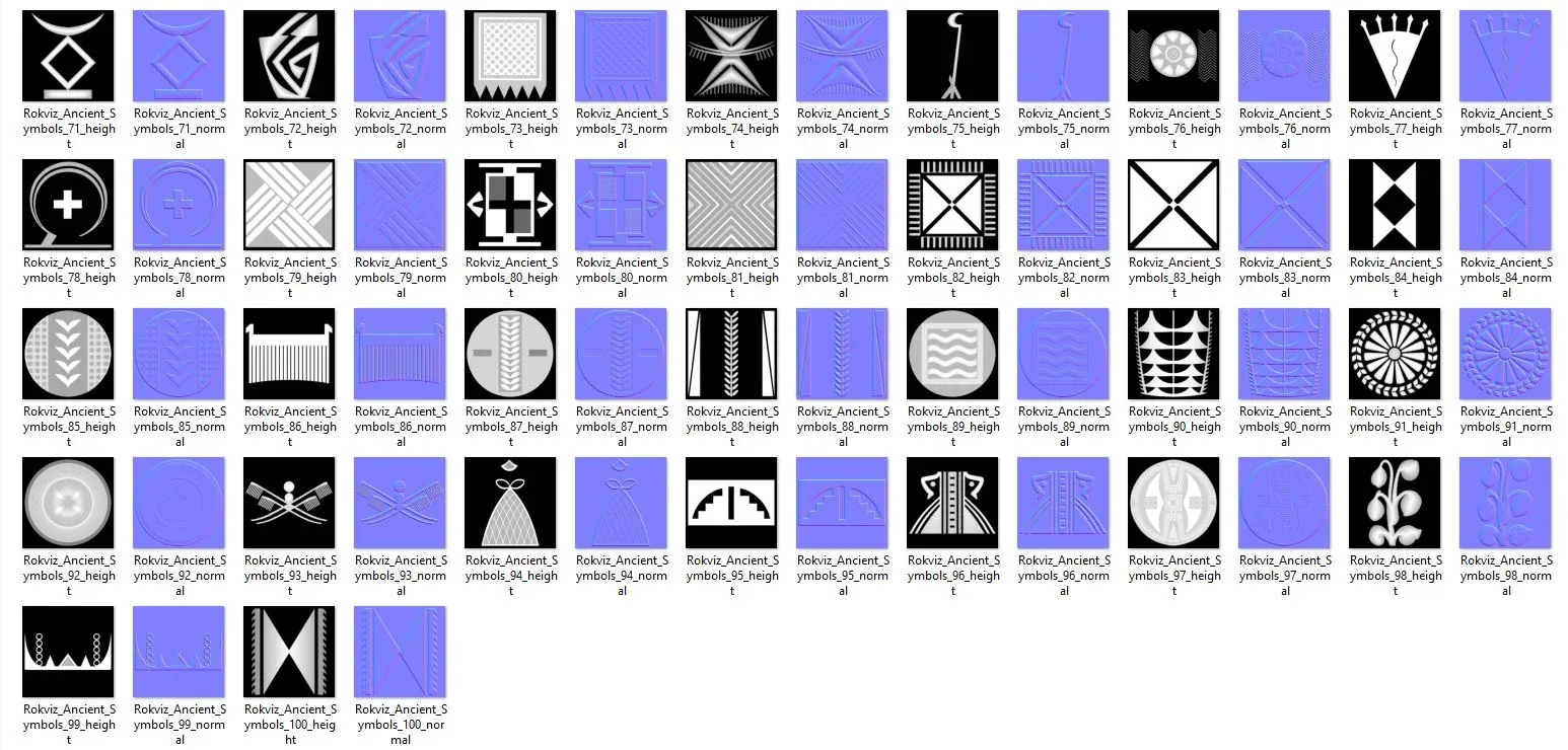 100 Ancient Symbols Ornament Free sample