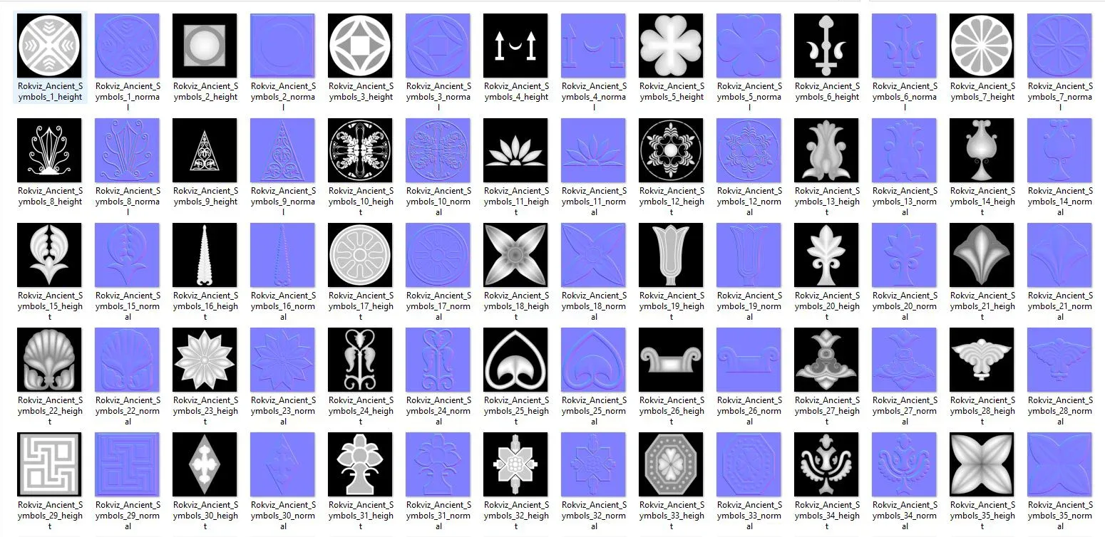 100 Ancient Symbols Ornament Free sample