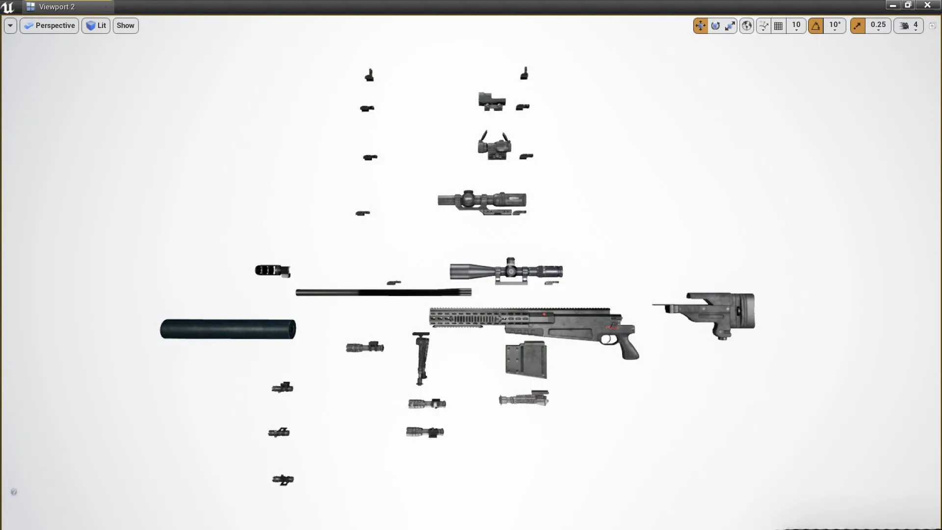 Sniper Rifle AX50 modulare Gun Weapon model