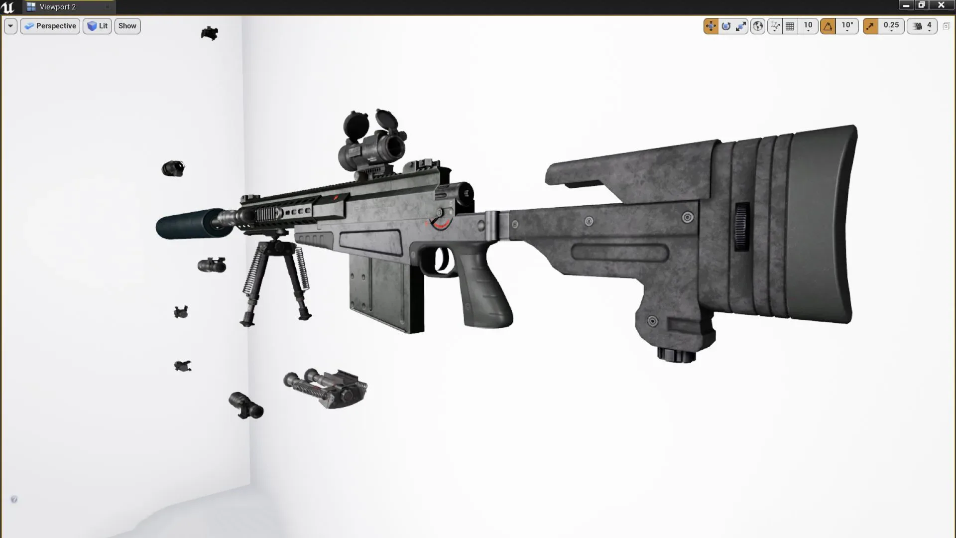 Sniper Rifle AX50 modulare Gun Weapon model