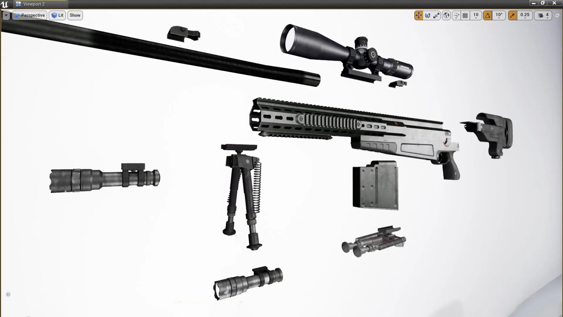 Sniper Rifle AX50 modulare Gun Weapon model