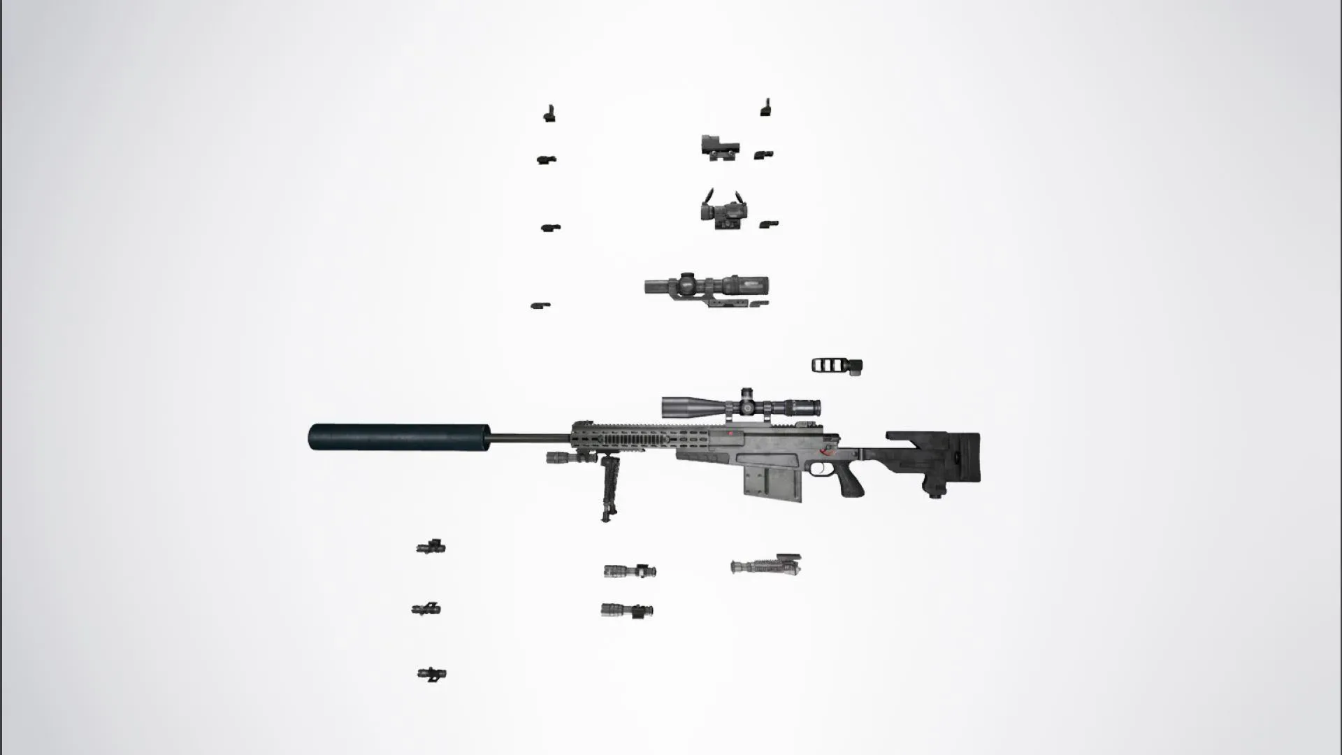 Sniper Rifle AX50 modulare Gun Weapon model