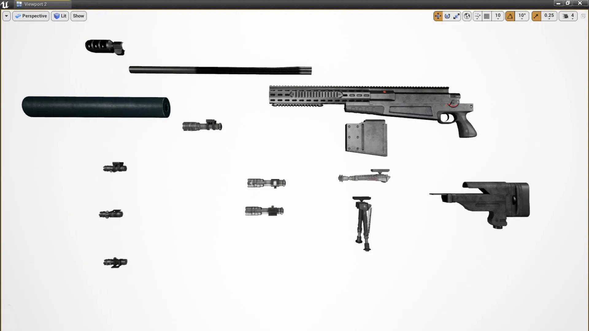 Sniper Rifle AX50 modulare Gun Weapon model