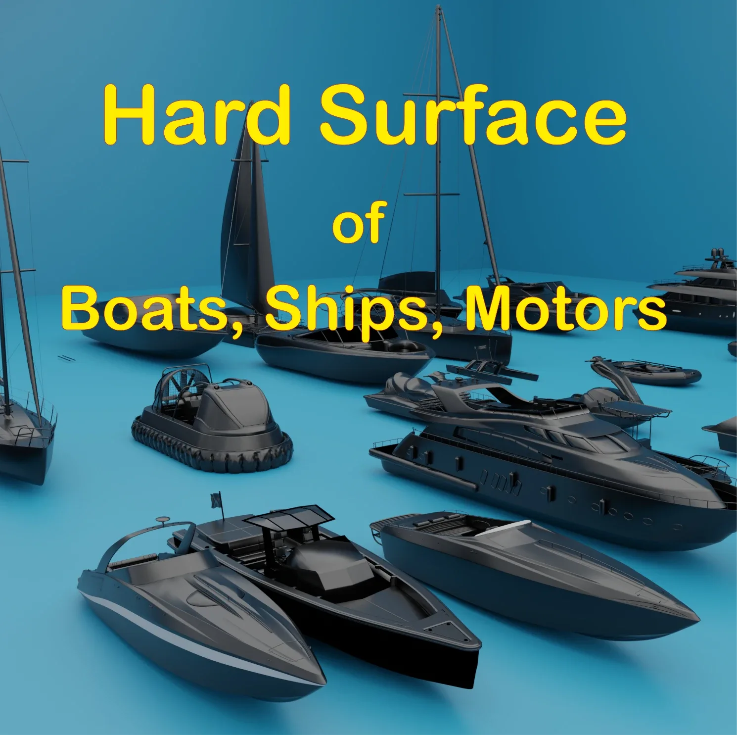 3D boats ships motors